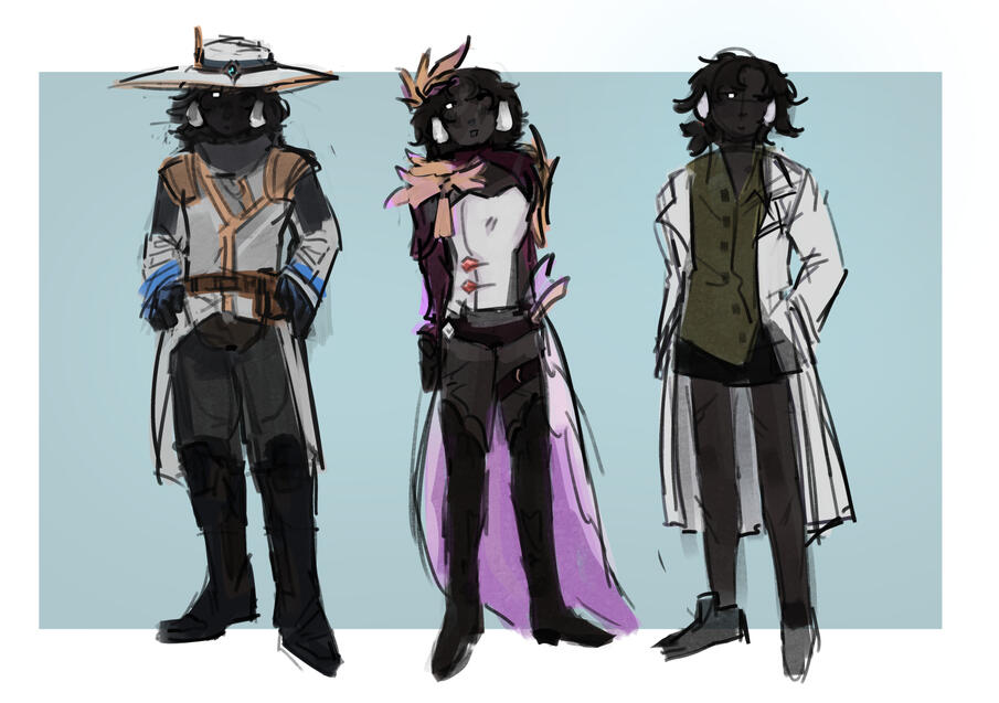 Tripwire (@Nemofil on Tumblr) in various outfits